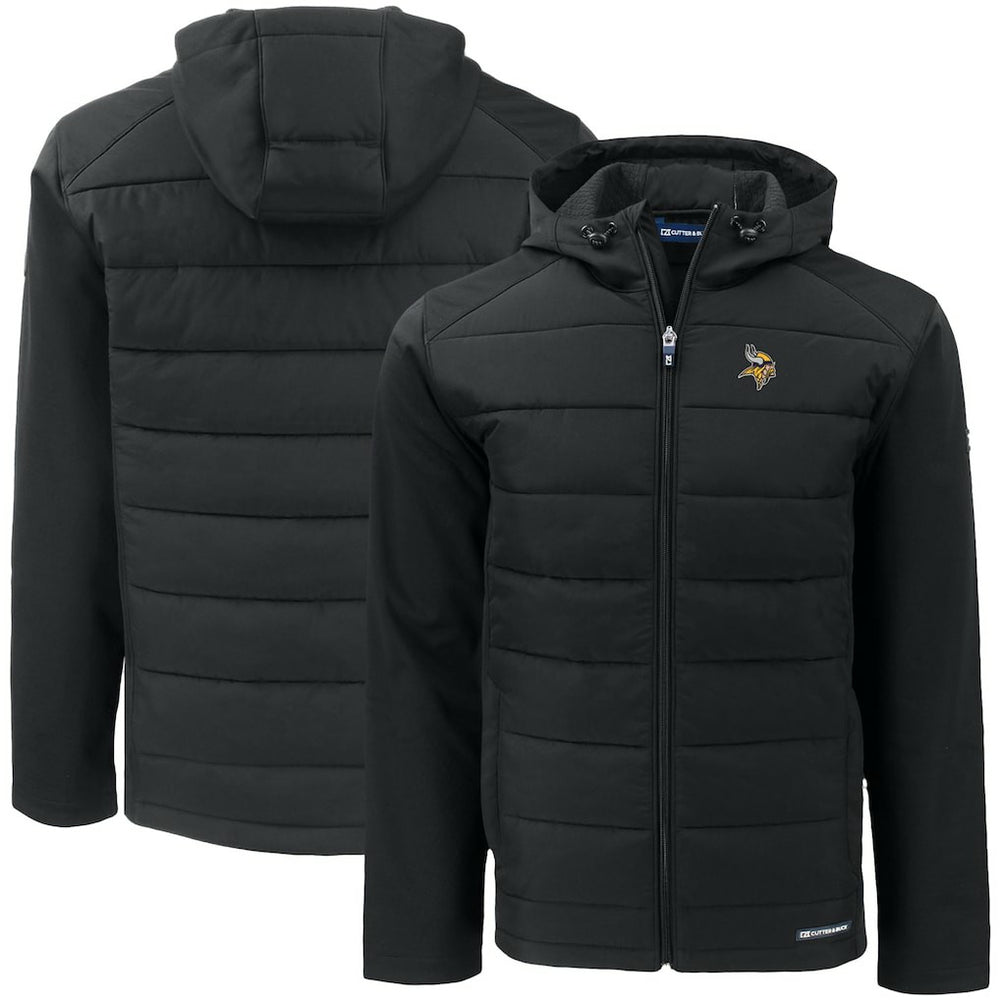 Minnesota Vikings Cutter & Buck Big & Tall Evoke Hybrid Eco Softshell Recycled Full-Zip Hooded Jacket - Black online