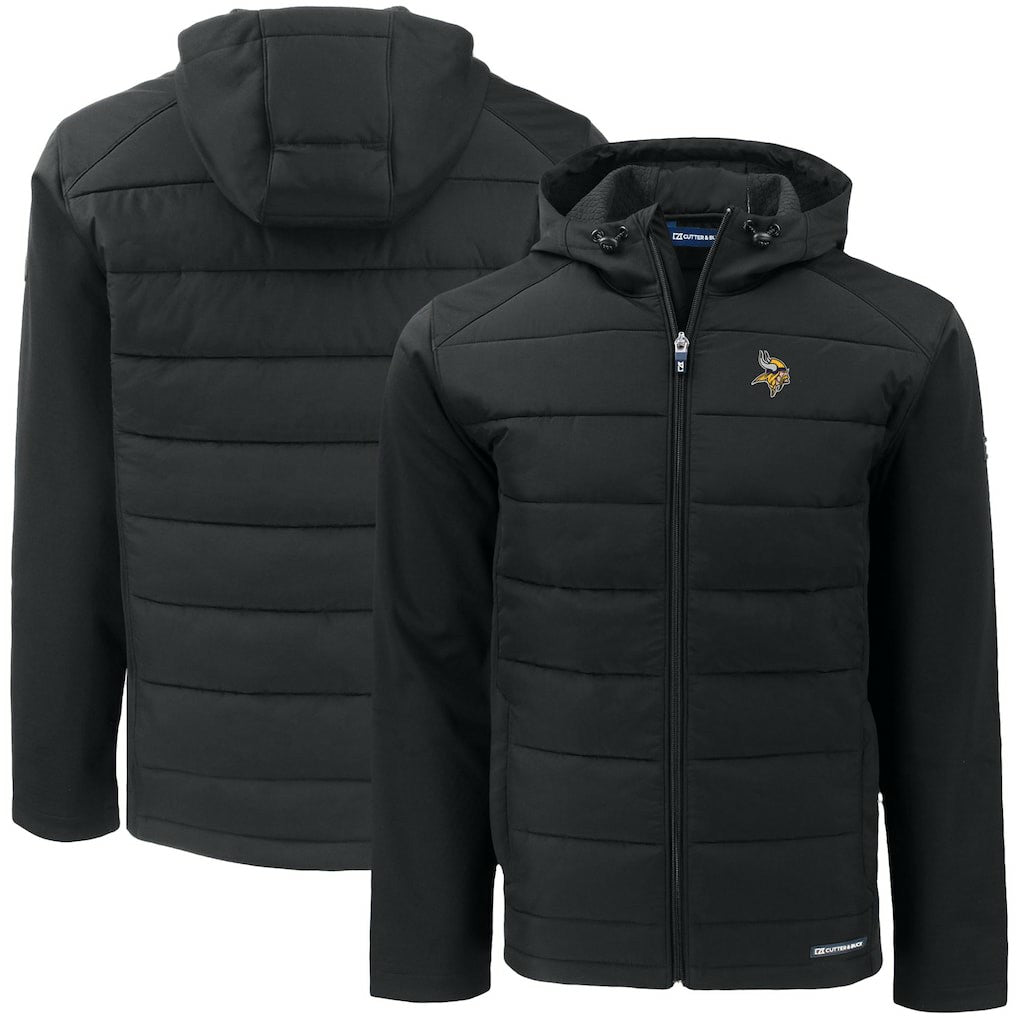 Minnesota Vikings Cutter & Buck Big & Tall Evoke Hybrid Eco Softshell Recycled Full-Zip Hooded Jacket - Black online