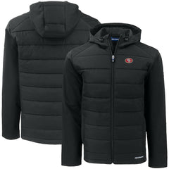 San Francisco 49ers Cutter & Buck Big & Tall Evoke Hybrid Eco Softshell Recycled Full-Zip Hooded Jacket - Black online