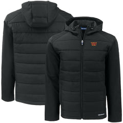 Washington Commanders Cutter & Buck Big & Tall Evoke Hybrid Eco Softshell Recycled Full-Zip Hooded Jacket - Black on sale