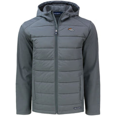 Denver Broncos Cutter & Buck Evoke PrimaLoft Hybrid Eco Softshell Recycled Full-Zip Hooded Jacket - Gray on sale