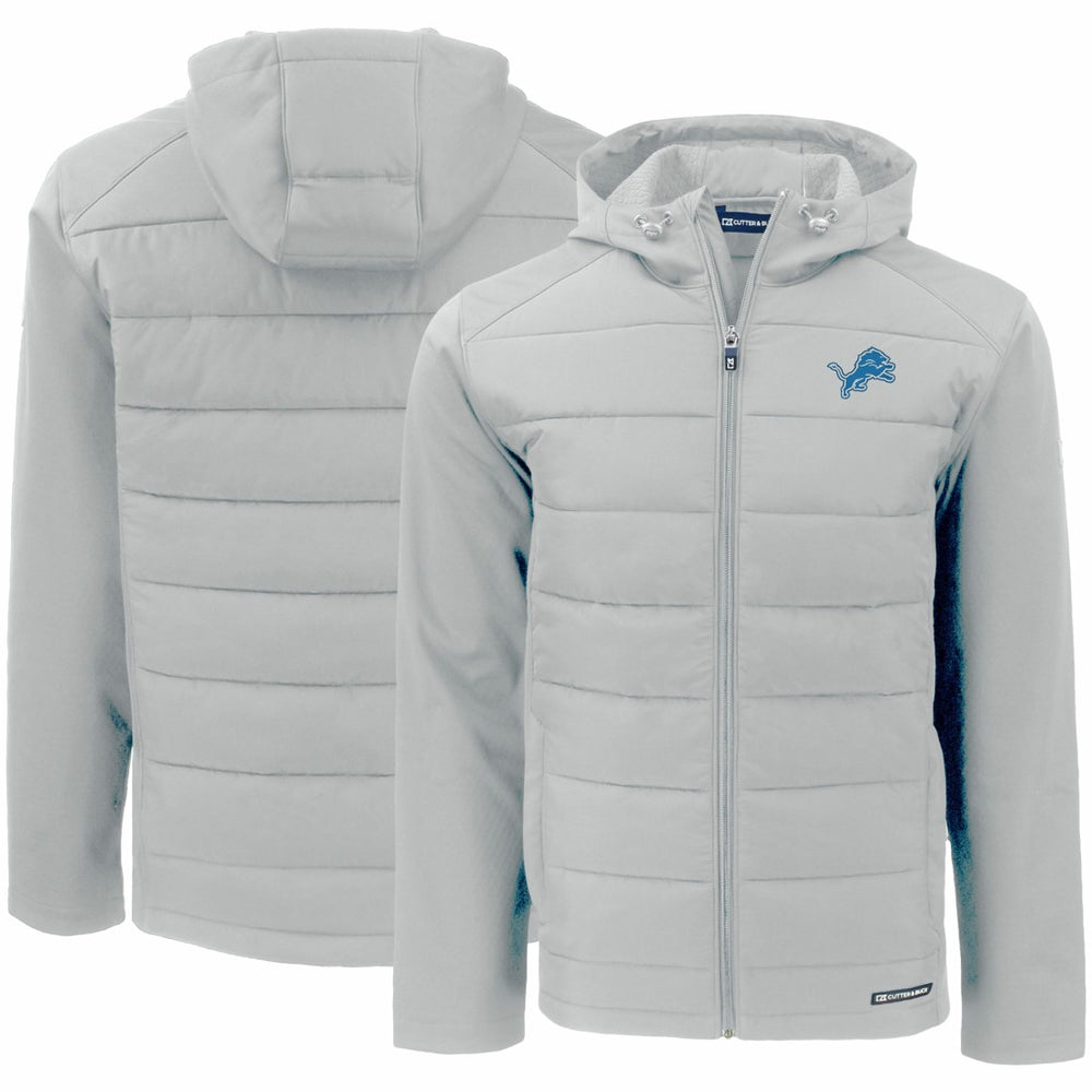 Detroit Lions Cutter & Buck Evoke PrimaLoft Hybrid Eco Softshell Recycled Full-Zip Hooded Jacket - Gray sale