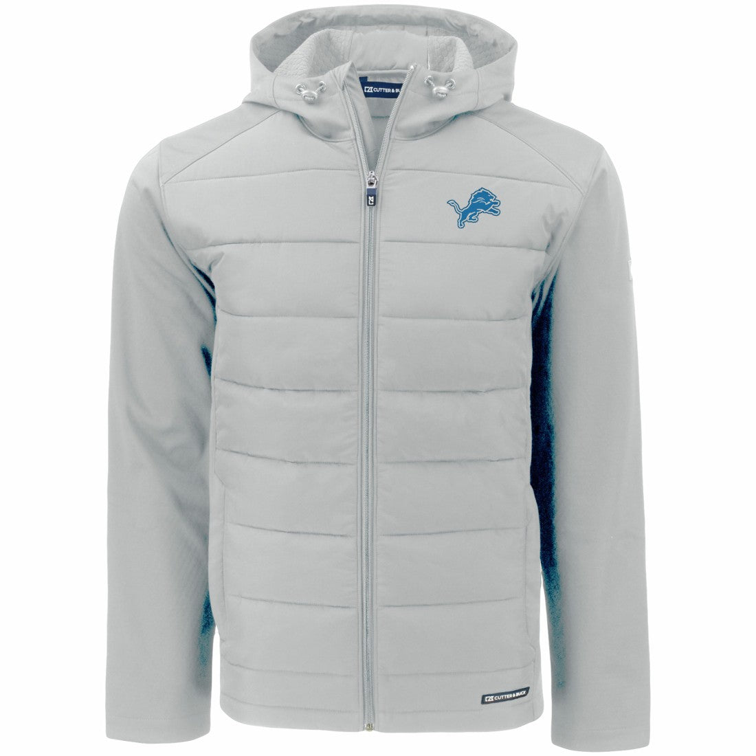 Detroit Lions Cutter & Buck Evoke PrimaLoft Hybrid Eco Softshell Recycled Full-Zip Hooded Jacket - Gray sale