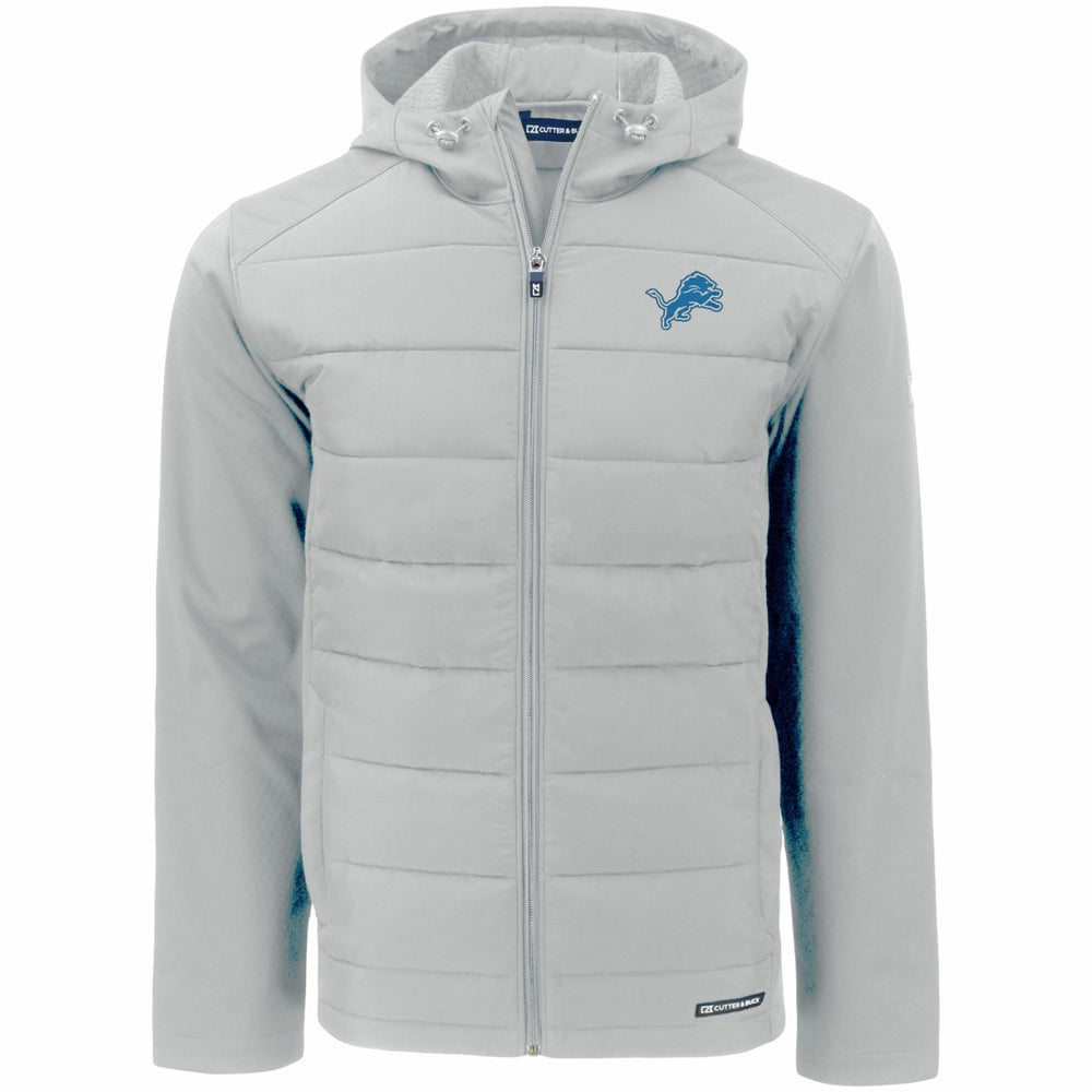 Detroit Lions Cutter & Buck Evoke PrimaLoft Hybrid Eco Softshell Recycled Full-Zip Hooded Jacket - Gray sale