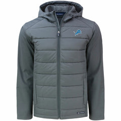 Detroit Lions Cutter & Buck Evoke PrimaLoft Hybrid Eco Softshell Recycled Full-Zip Hooded Jacket - Gray outlet