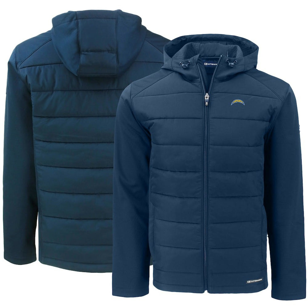 Los Angeles Chargers Cutter & Buck Evoke PrimaLoft Hybrid Eco Softshell Recycled Full-Zip Hooded Jacket - Navy cheap