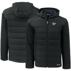 Kansas City Chiefs Cutter & Buck Evoke PrimaLoft Hybrid Eco Softshell Recycled Full-Zip Hooded Jacket - Black for sale