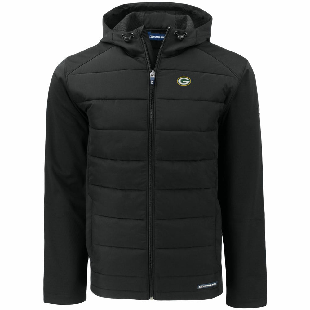 Green Bay Packers Cutter & Buck Evoke PrimaLoft Hybrid Eco Softshell Recycled Full-Zip Hooded Jacket - Black online