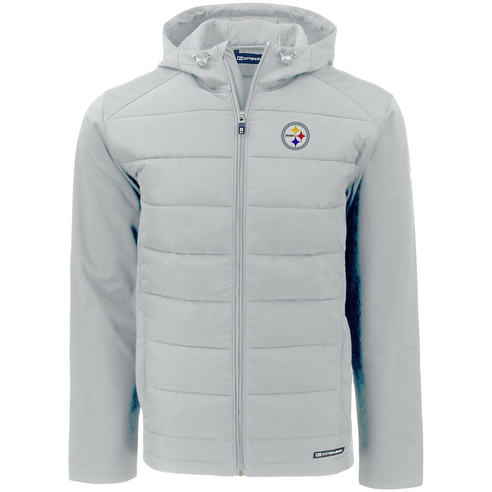 Pittsburgh Steelers Cutter & Buck Evoke PrimaLoft Hybrid Eco Softshell Recycled Full-Zip Hooded Jacket - Gray online