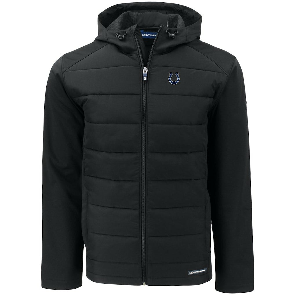 Indianapolis Colts Cutter & Buck Evoke PrimaLoft Hybrid Eco Softshell Recycled Full-Zip Hooded Jacket - Black sale