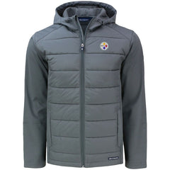 Pittsburgh Steelers Cutter & Buck Evoke PrimaLoft Hybrid Eco Softshell Recycled Full-Zip Hooded Jacket - Gray on sale