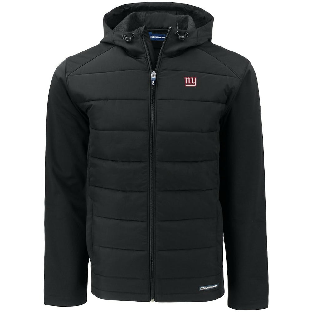 New York Giants Cutter & Buck Evoke PrimaLoft Hybrid Eco Softshell Recycled Full-Zip Hooded Jacket - Black for sale