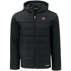 New York Giants Cutter & Buck Evoke PrimaLoft Hybrid Eco Softshell Recycled Full-Zip Hooded Jacket - Black for sale