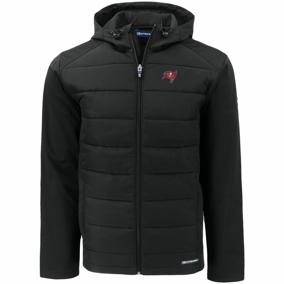 Tampa Bay Buccaneers Cutter & Buck Evoke PrimaLoft Hybrid Eco Softshell Recycled Full-Zip Hooded Jacket - Black discount