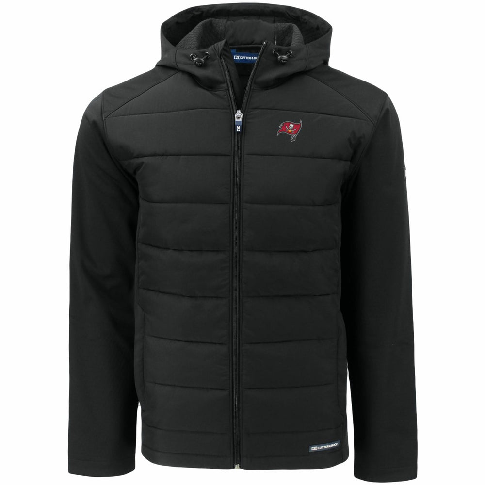 Tampa Bay Buccaneers Cutter & Buck Evoke PrimaLoft Hybrid Eco Softshell Recycled Full-Zip Hooded Jacket - Black discount