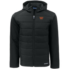 Washington Commanders Cutter & Buck Evoke PrimaLoft Hybrid Eco Softshell Recycled Full-Zip Hooded Jacket - Black sale