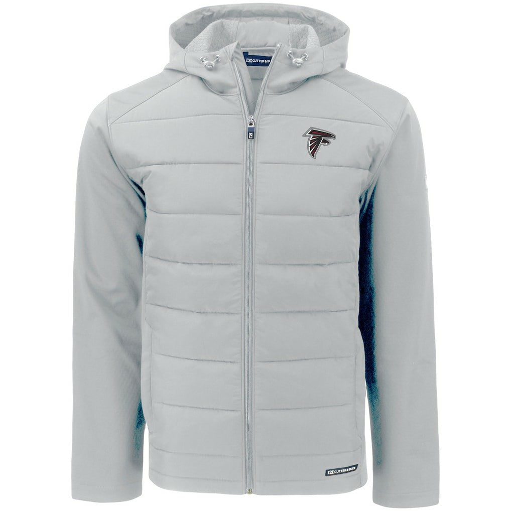 Atlanta Falcons Cutter & Buck Evoke PrimaLoft Hybrid Eco Softshell Recycled Full-Zip Hooded Jacket - Gray sale