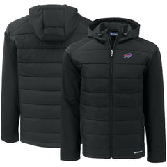 Buffalo Bills Cutter & Buck Evoke PrimaLoft Hybrid Eco Softshell Recycled Full-Zip Hooded Jacket - Black on sale