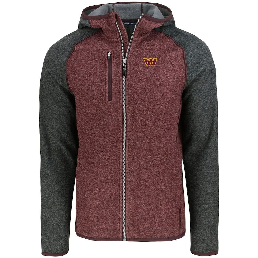 Washington Commanders Cutter & Buck Mainsail Full-Zip Hooded Jacket - Heather Burgundy outlet