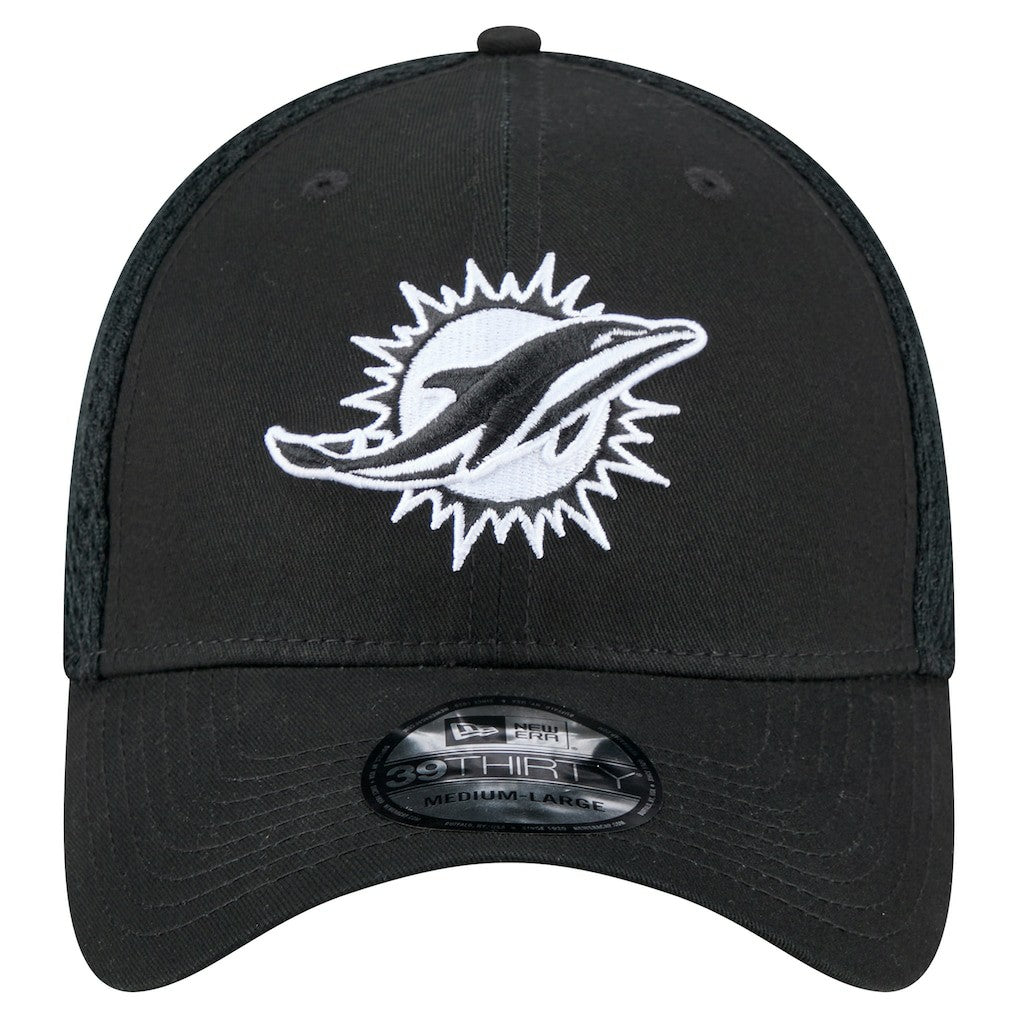 New Era Miami Dolphins Black Main Neo 39THIRTY Flex Hat for sale
