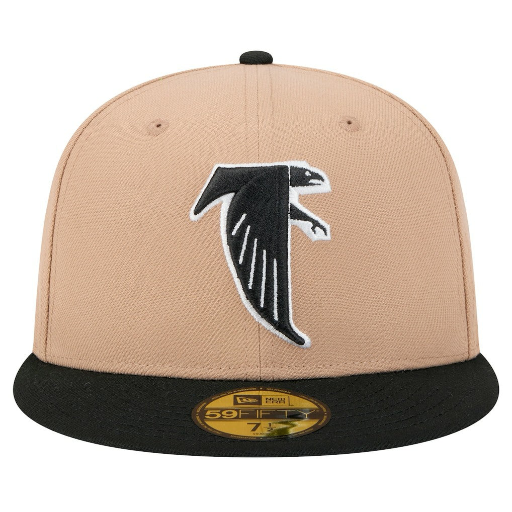 Atlanta Falcons New Era Throwback Logo Main 59FIFTY Fitted Hat - Tan for sale