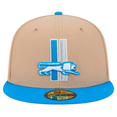Detroit Lions New Era Throwback Logo Main 59FIFTY Fitted Hat - Tan on sale