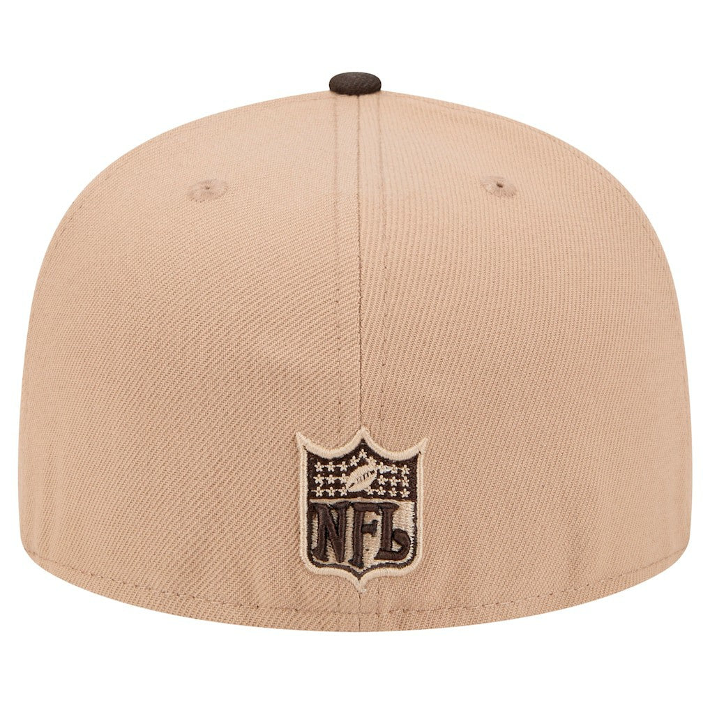 Cleveland Browns New Era Throwback Logo Main 59FIFTY Fitted Hat - Tan for sale