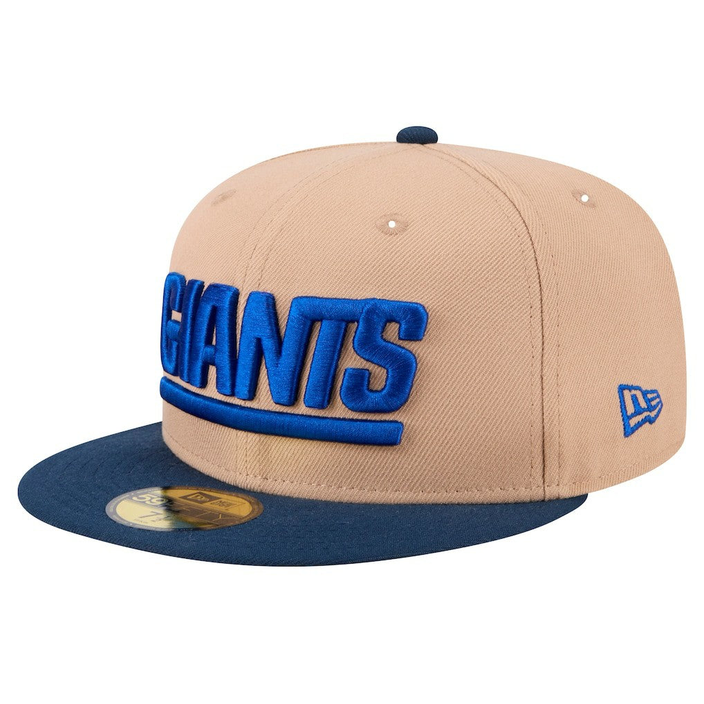 New York Giants New Era Wordmark Logo Main 59FIFTY Fitted Hat - Tan sale