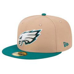 Philadelphia Eagles New Era Logo Main 59FIFTY Fitted Hat - Tan on sale