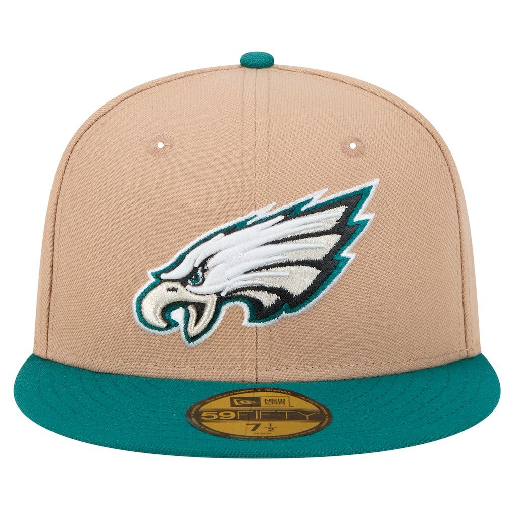 Philadelphia Eagles New Era Logo Main 59FIFTY Fitted Hat - Tan on sale