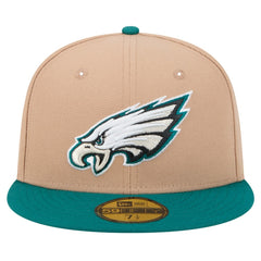 Philadelphia Eagles New Era Logo Main 59FIFTY Fitted Hat - Tan on sale