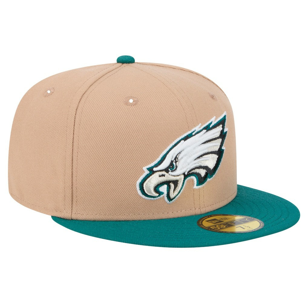 Philadelphia Eagles New Era Logo Main 59FIFTY Fitted Hat - Tan on sale