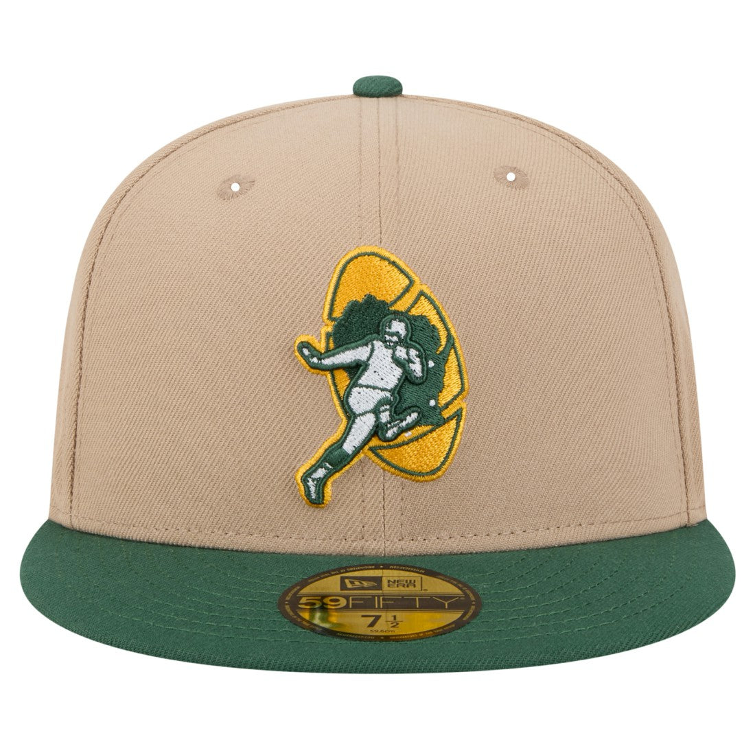 Green Bay Packers New Era Throwback Logo Main 59FIFTY Fitted Hat - Tan discount