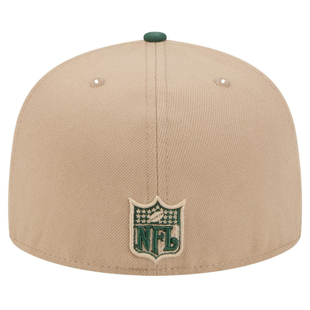 Green Bay Packers New Era Throwback Logo Main 59FIFTY Fitted Hat - Tan discount