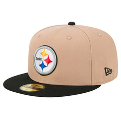Pittsburgh Steelers New Era Logo Main 59FIFTY Fitted Hat - Tan discount