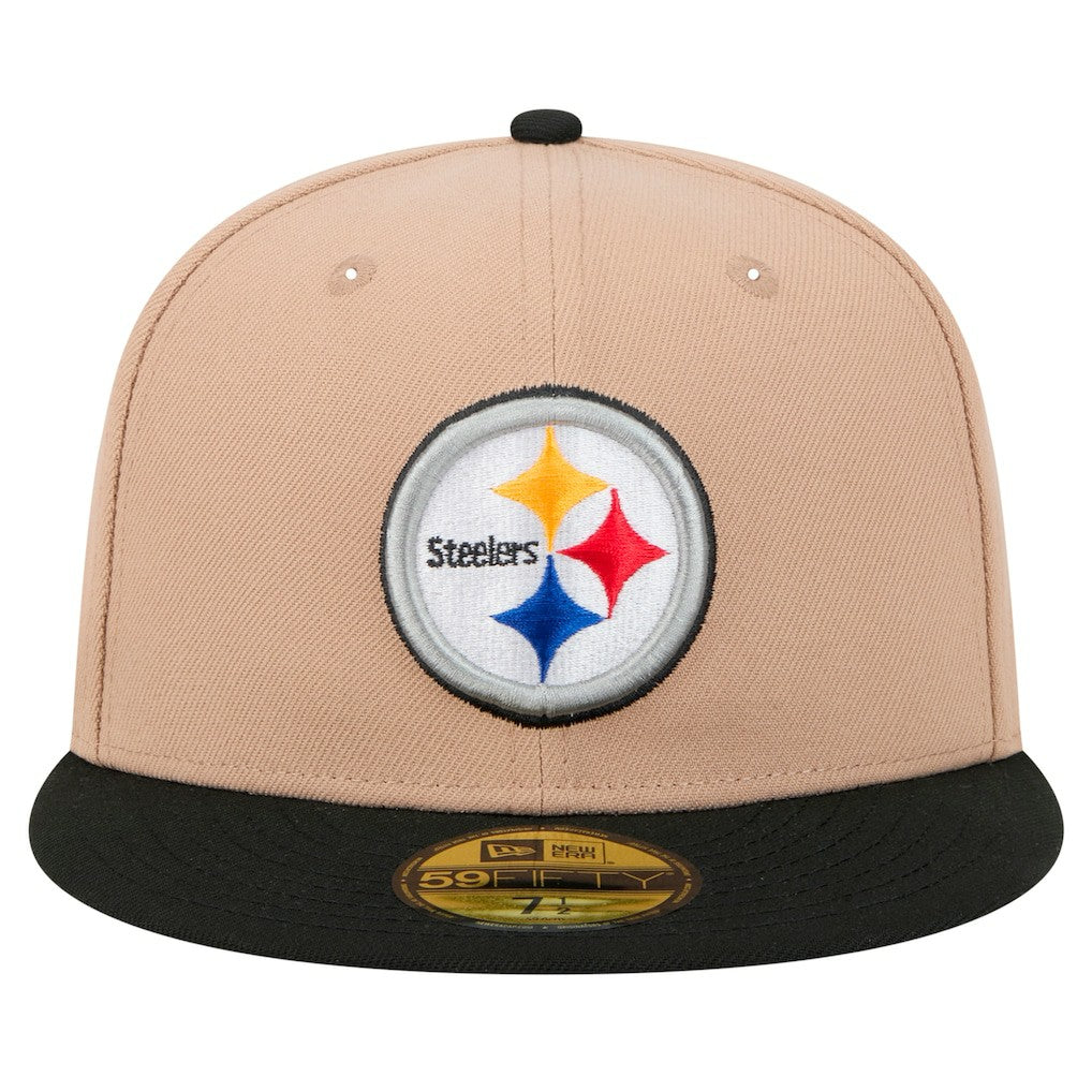 Pittsburgh Steelers New Era Logo Main 59FIFTY Fitted Hat - Tan discount