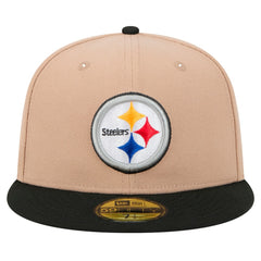 Pittsburgh Steelers New Era Logo Main 59FIFTY Fitted Hat - Tan discount