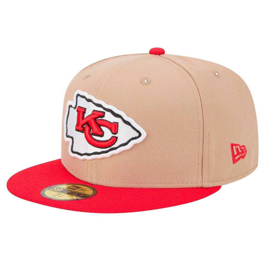 Kansas City Chiefs New Era Logo Main 59FIFTY Fitted Hat - Tan sale