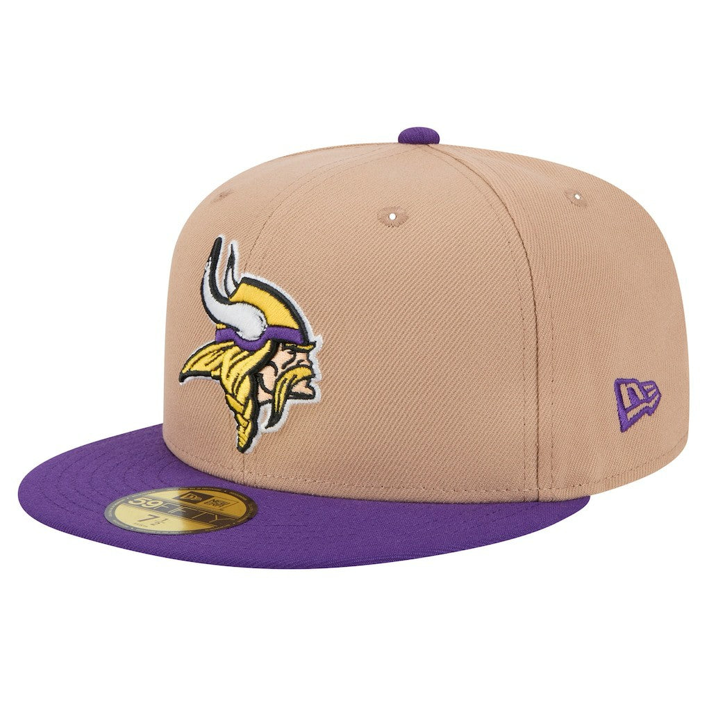Minnesota Vikings New Era Logo Main 59FIFTY Fitted Hat - Tan online