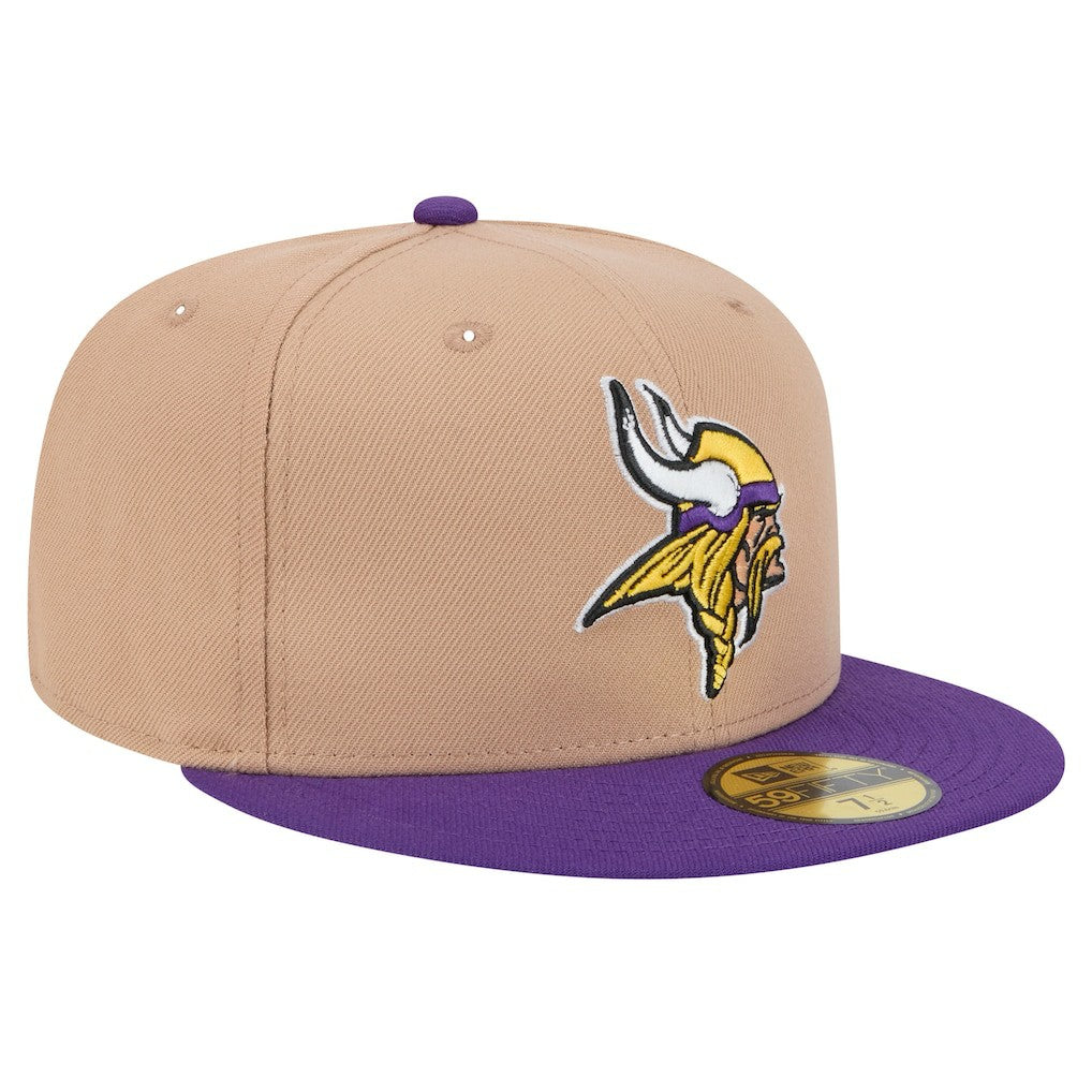 Minnesota Vikings New Era Logo Main 59FIFTY Fitted Hat - Tan online