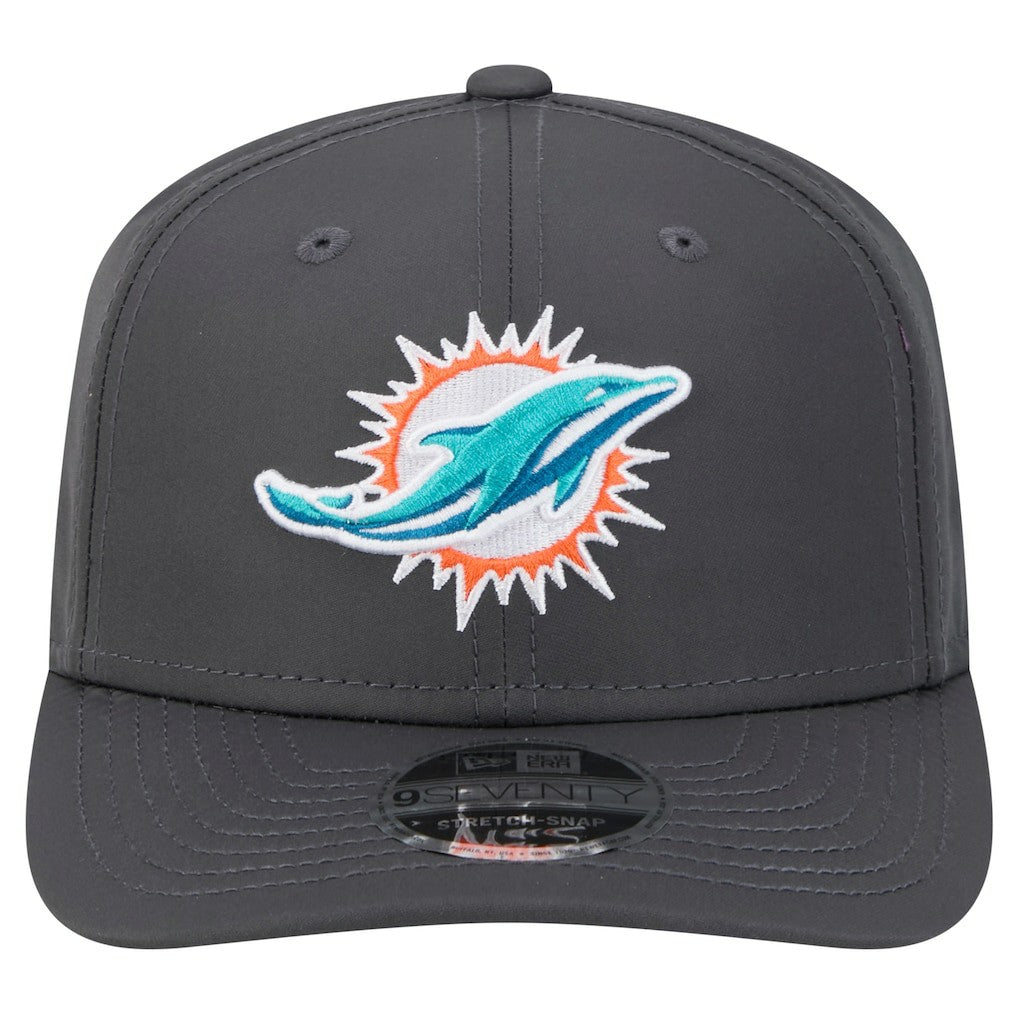 Miami Dolphins New Era Main 9SEVENTY Stretch-Snap Hat - Graphite on sale