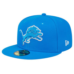 Detroit Lions New Era Main Side Patch 59FIFTY Fitted Hat - Blue sale