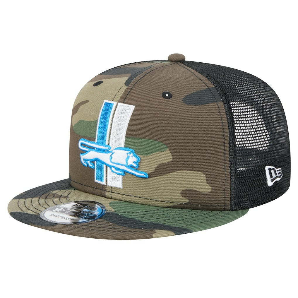 New Era Detroit Lions Camo Alternate Logo Main Trucker 9FIFTY Snapback Hat outlet