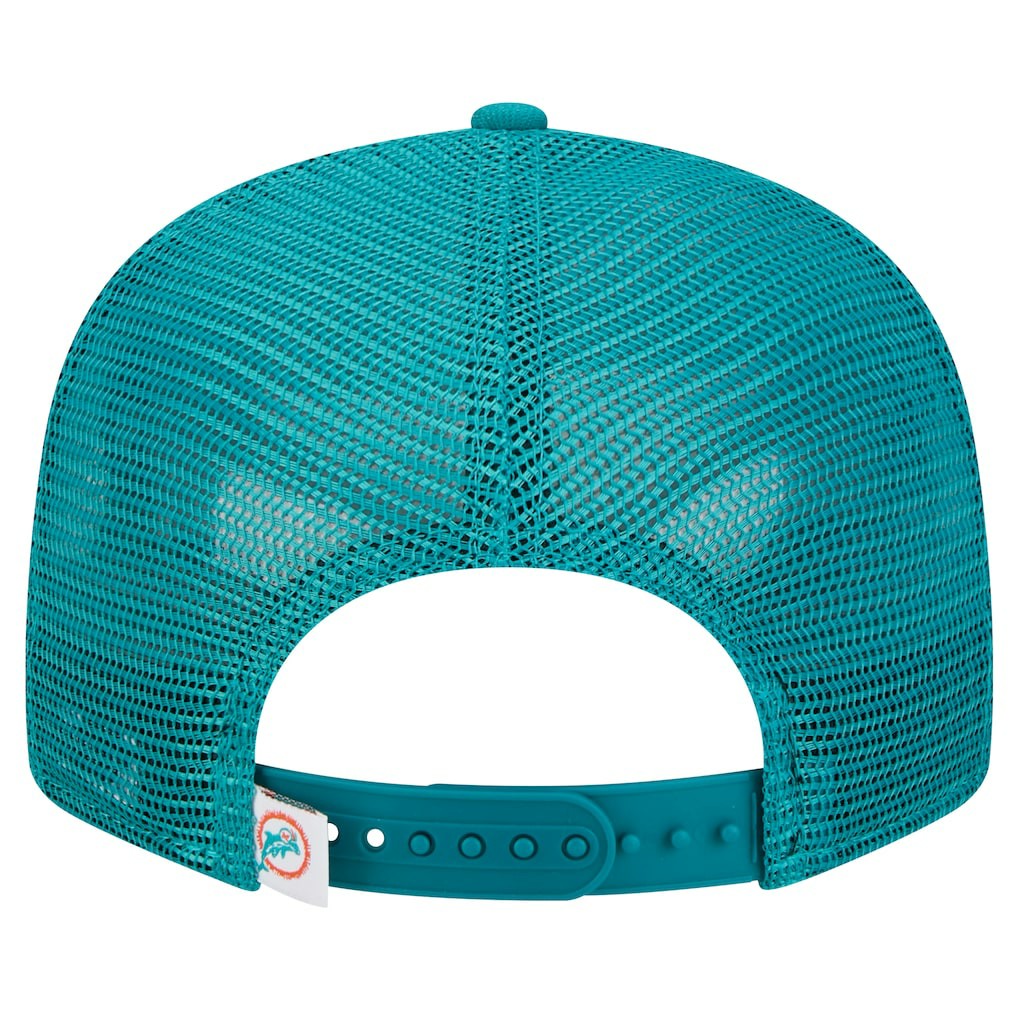 Miami Dolphins New Era Throwback Main Trucker 9FIFTY Snapback Hat - Aqua on sale