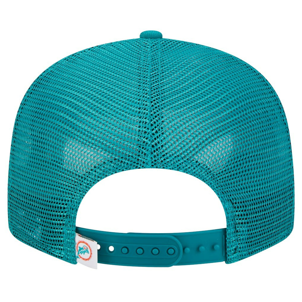 Miami Dolphins New Era Throwback Main Trucker 9FIFTY Snapback Hat - Aqua on sale