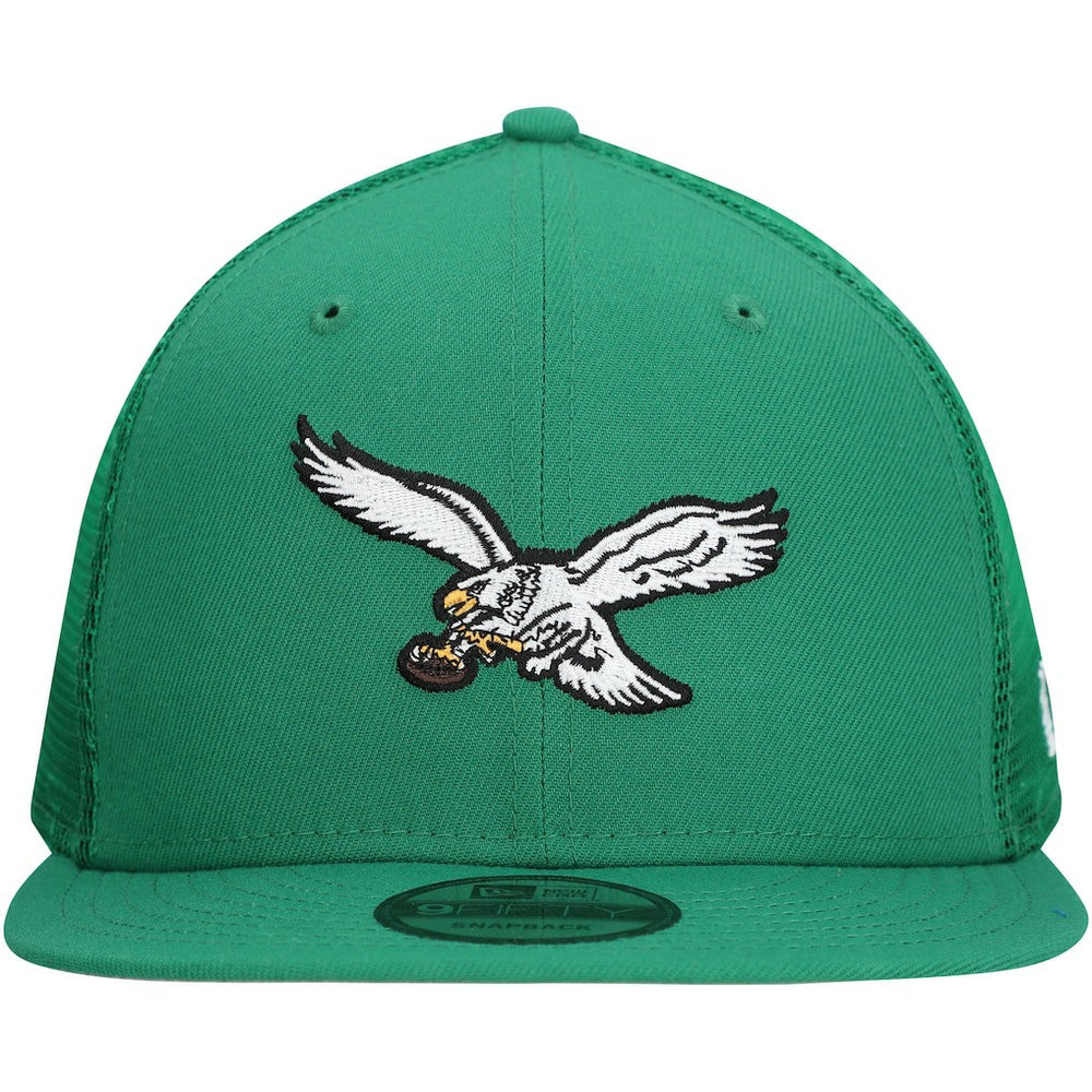 Philadelphia Eagles New Era Throwback Main Trucker 9FIFTY Snapback Hat - Kelly Green discount
