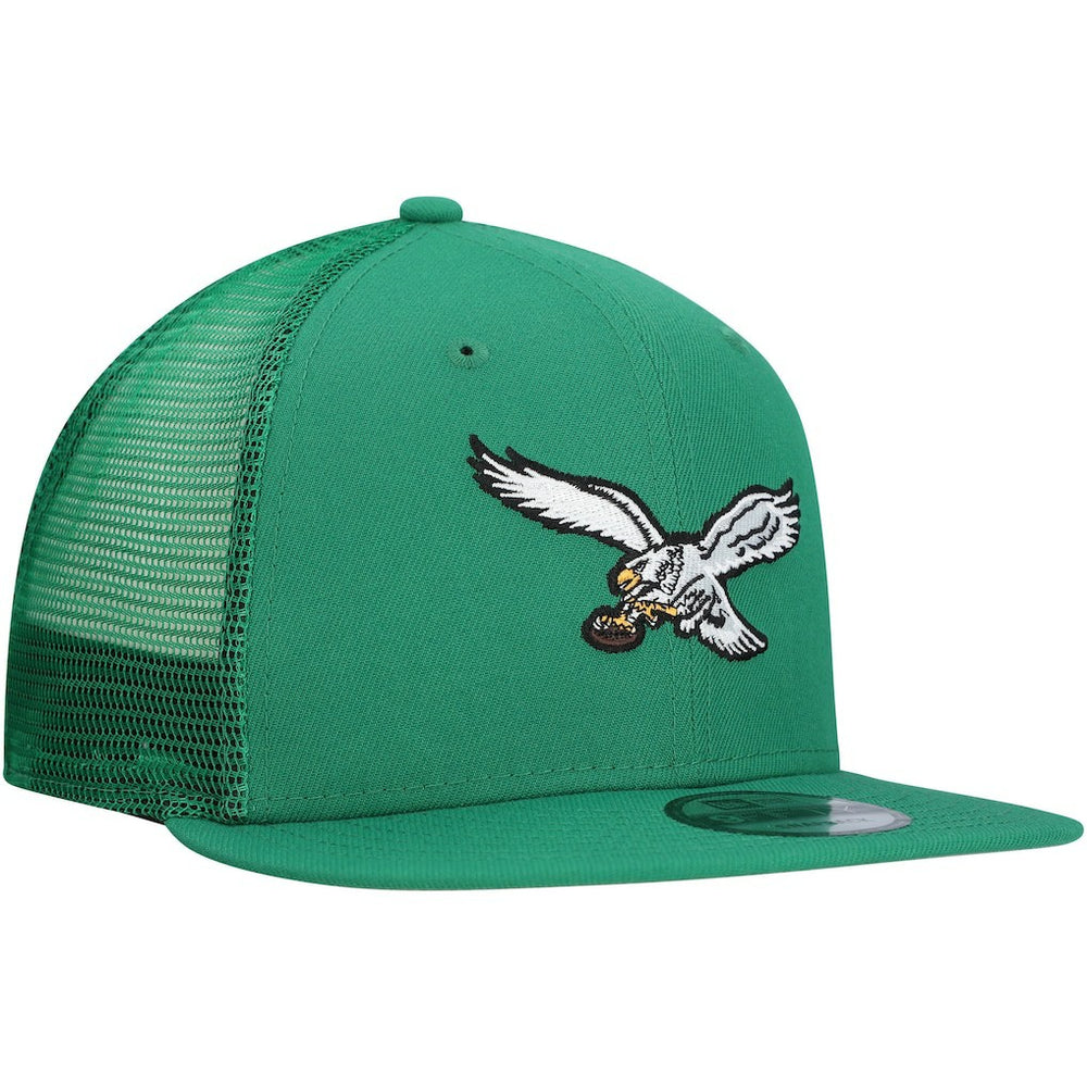 Philadelphia Eagles New Era Throwback Main Trucker 9FIFTY Snapback Hat - Kelly Green discount