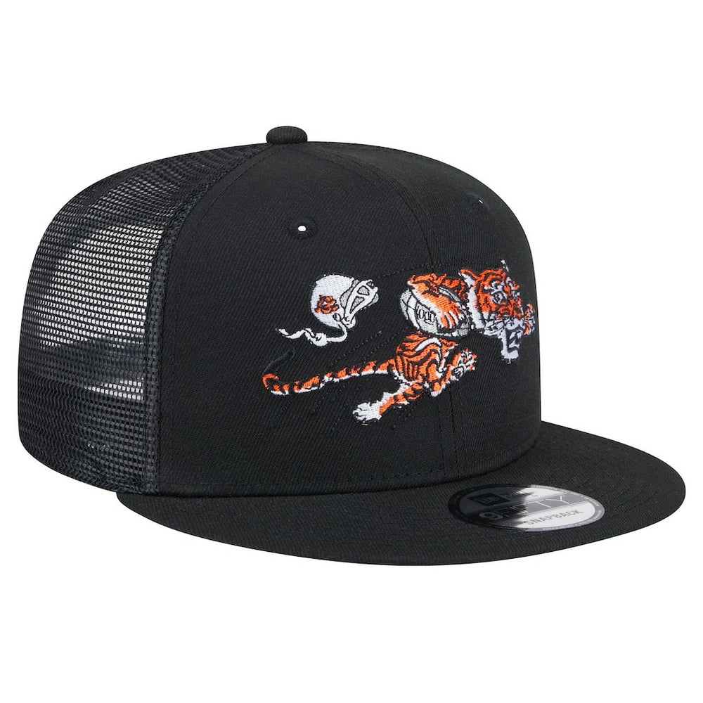 Cincinnati Bengals New Era Throwback Main Trucker 9FIFTY Snapback Hat - Black on sale