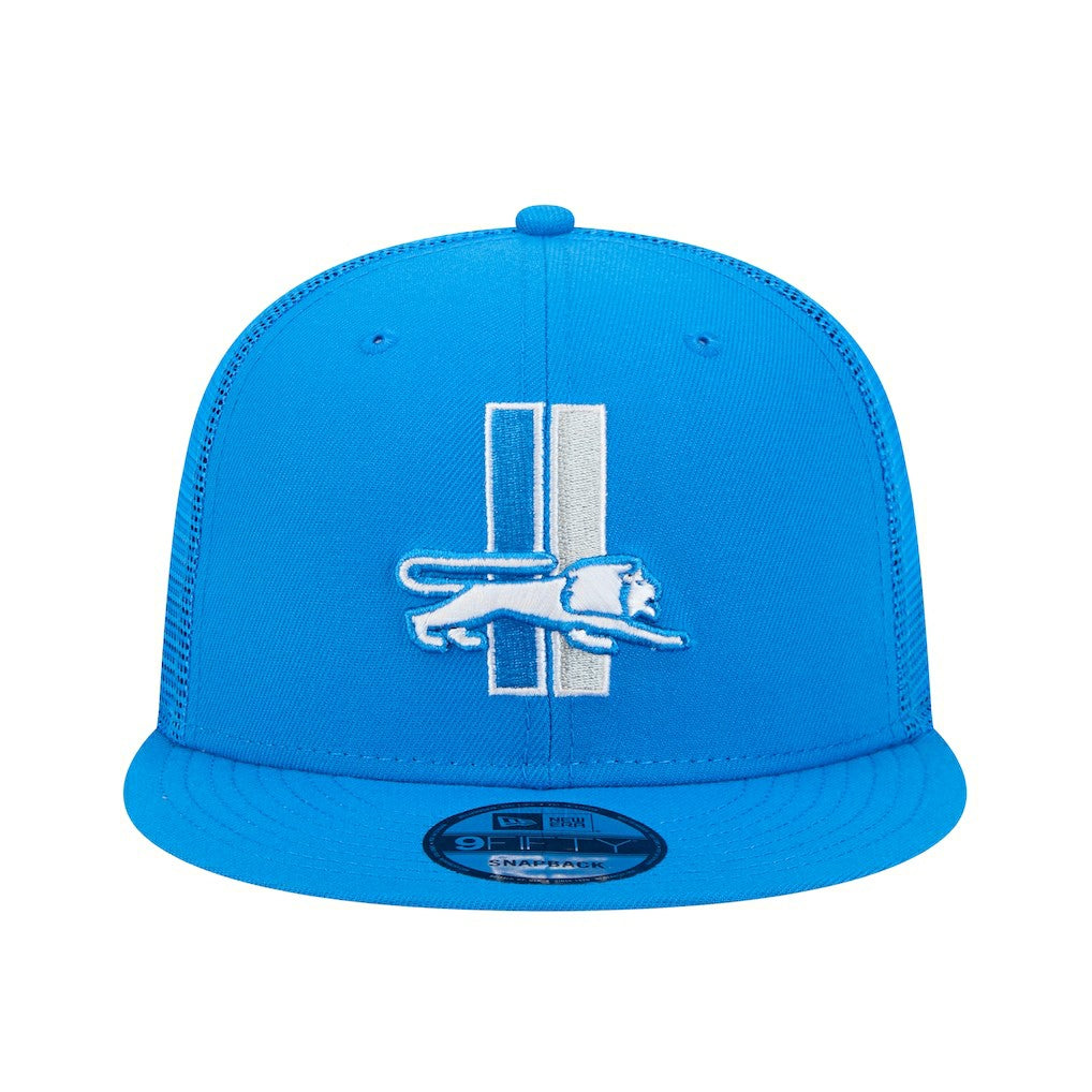 Detroit Lions New Era Throwback Main Trucker 9FIFTY Snapback Hat - Blue for sale