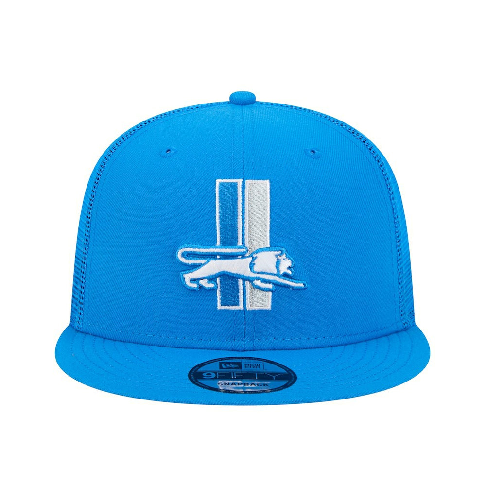 Detroit Lions New Era Throwback Main Trucker 9FIFTY Snapback Hat - Blue for sale